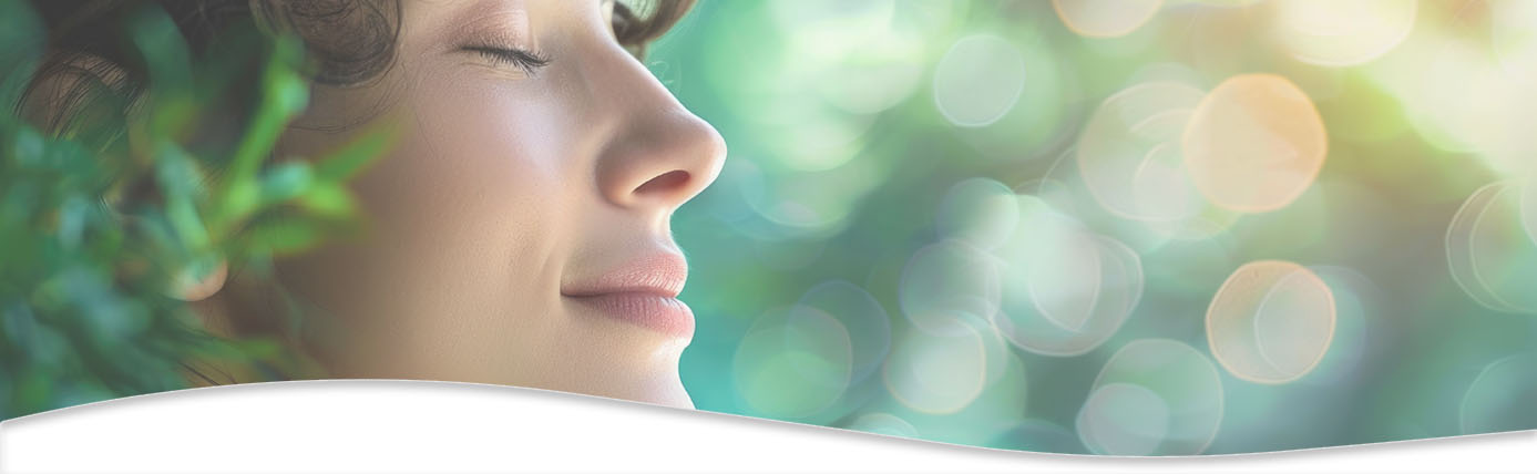 Young woman very relaxed after acupuncture treatment for stress.